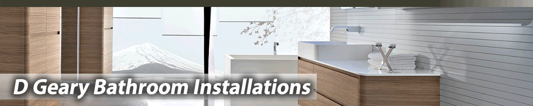 D Geary Installation logo with bathroom suite background